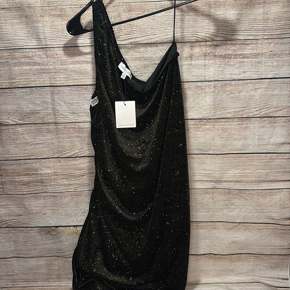 Gibson Latimer Sparkly Beautiful 1 Shoulder Long Dress size XL Bin O - Picture 3 of 7